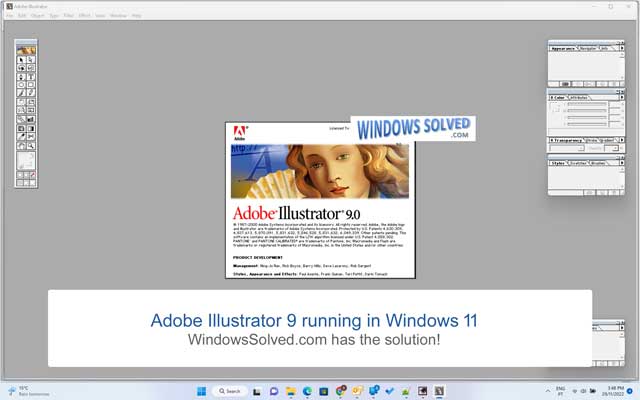 Adobe Illustrator 9 & Windows 11