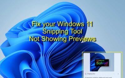 Solved – Snipping Tool Not Showing Previews | Windows 11