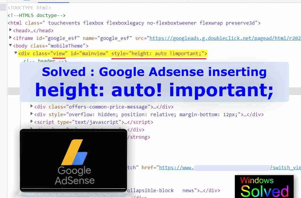 Solved – Google AdSense Breaking Scroll & Layout