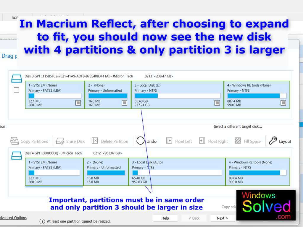 Extending the Surface Pro 8 partition on a new larger SSD in Macirum Reflect